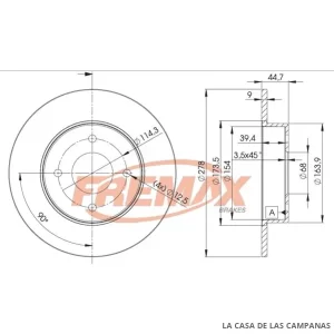 BD2083 DISCO DE FRENO TRASERO
