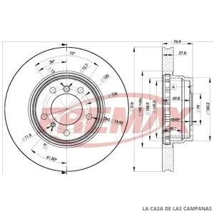 BD2093 DISCO DE FRENO DELANTERO