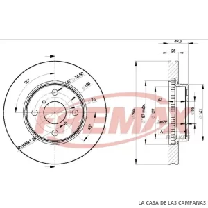 BD2100 DISCO DE FRENO DELANTERO
