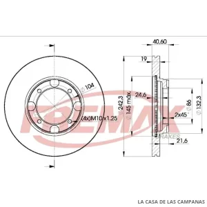 BD2135 DISCO DE FRENO DELANTERO