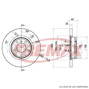 BD2217 DISCO DE FRENO DELANTERO