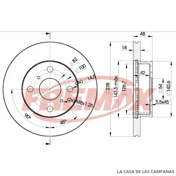 BD2250 DISCO DE FRENO DELANTERO