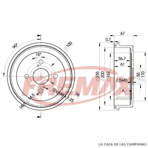 BD2252 CAMPANA DE FRENO TRASERO