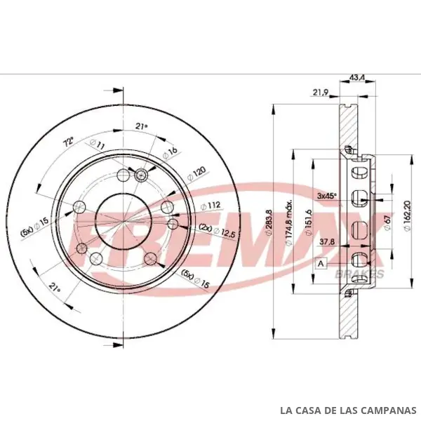 BD2312 DISCO DE FRENO DELANTERO