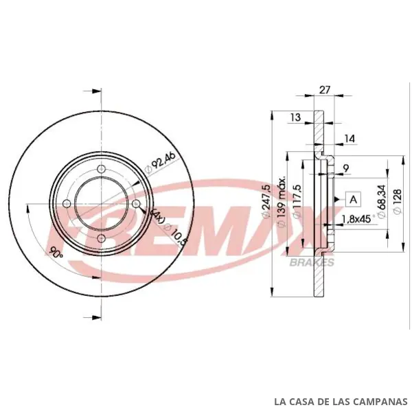 BD2375 DISCO DE FRENO DELANTERO