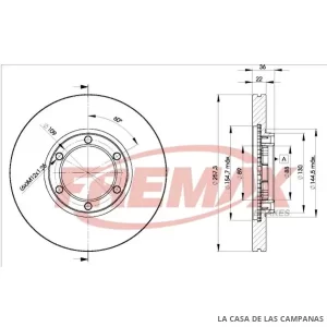BD2376 DISCO DE FRENO DELANTERO