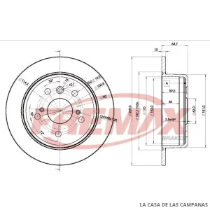 BD2443 DISCO DE FRENO TRASERO