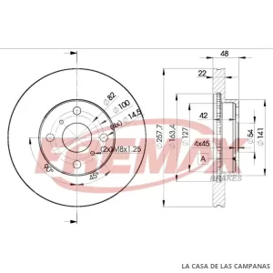 BD2490 DISCO DE FRENO DELANTERO