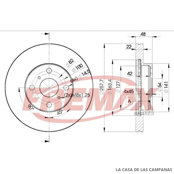 BD2490 DISCO DE FRENO DELANTERO