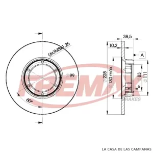 BD2500 DISCO DE FRENO DELANTERO