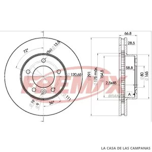 BD2519 DISCO DE FRENO DELANTERO