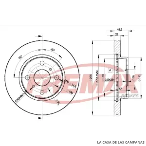 BD2550 DISCO DE FRENO DELANTERO