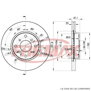 BD2585 DISCO DE FRENO DELANTERO