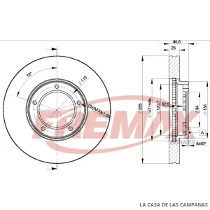 BD2609 DISCO DE FRENO DELANTERO