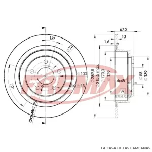 BD2670 DISCO DE FRENO TRASERO
