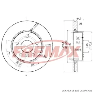 BD2817 DISCO DE FRENO DELANTERO