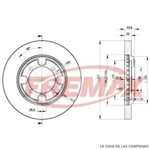 BD2830 DISCO DE FRENO DELANTERO