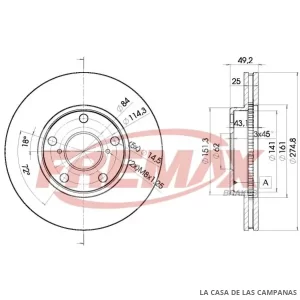 BD2878 DISCO DE FRENO DELANTERO