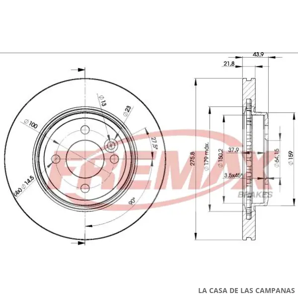 BD2891 DISCO DE FRENO DELANTERO