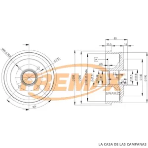 BD3030 CAMPANA DE FRENO TRASERO