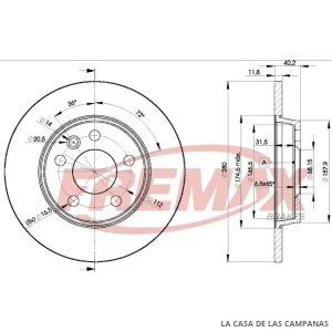 BD3111 DISCO DE FRENO TRASERO