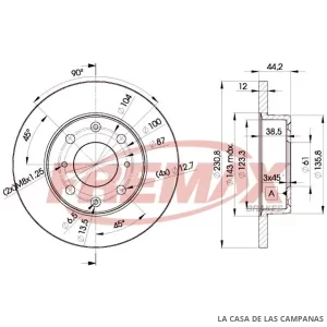 BD3169 DISCO DE FRENO DELANTERO