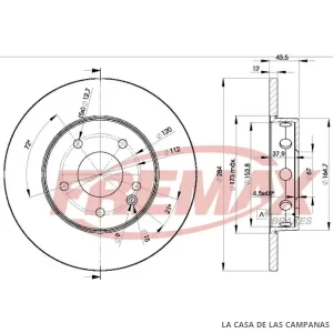 BD3180 DISCO DE FRENO DELANTERO
