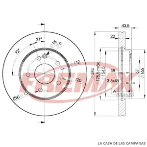 BD3182 DISCO DE FRENO DELANTERO