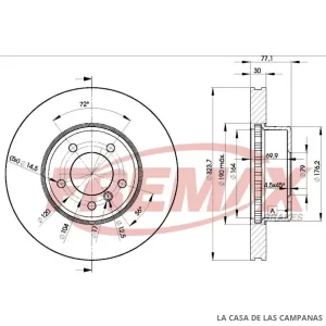 BD3221 DISCO DE FRENO DELANTERO