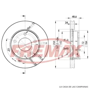 BD3258 DISCO DE FRENO DELANTERO