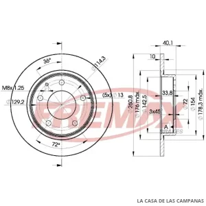 BD3259 DISCO DE FRENO TRASERO