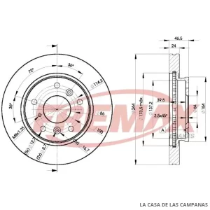 BD3260 DISCO DE FRENO DELANTERO