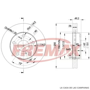 BD3302 DISCO DE FRENO DELANTERO