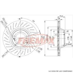BD3318 DISCO DE FRENO TRASERO
