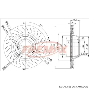 BD3319 DISCO DE FRENO TRASERO