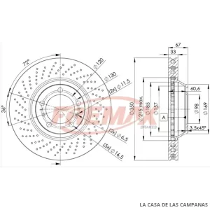 BD3320 DISCO DE FRENO DELANTERO