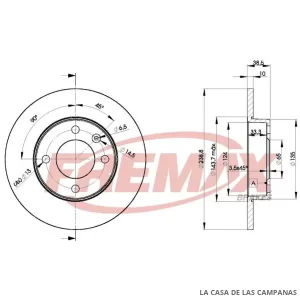 BD3325 DISCO DE FRENO DELANTERO