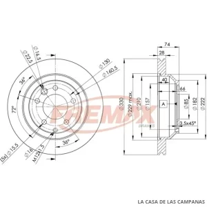 BD3328 DISCO DE FRENO TRASERO