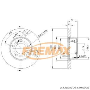 BD3405 DISCO DE FRENO DELANTERO
