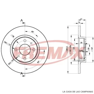 BD3466 DISCO DE FRENO DELANTERO