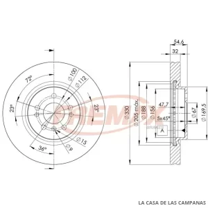 BD3507 DISCO DE FRENO DELANTERO