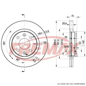 BD3550 DISCO DE FRENO DELANTERO