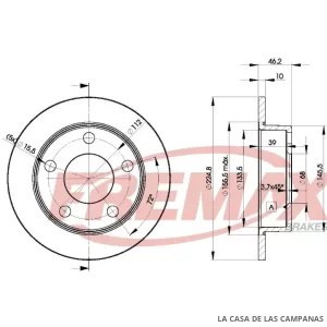 BD3634 DISCO DE FRENO TRASERO