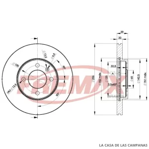 BD3790 DISCO DE FRENO DELANTERO