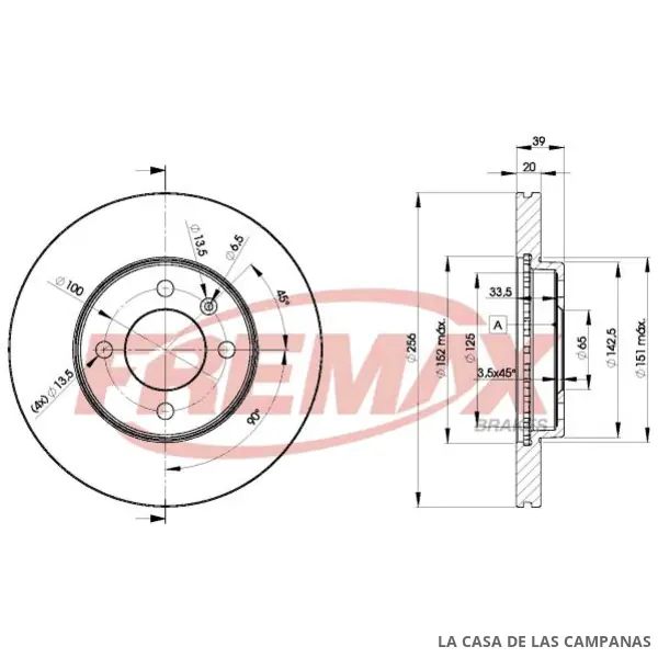 BD3790 DISCO DE FRENO DELANTERO
