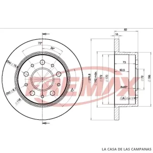 BD3806 DISCO DE FRENO TRASERO