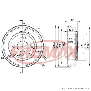 BD3901 CAMPANA DE FRENO TRASERO
