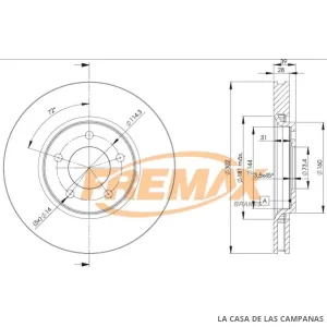 BD3918 DISCO DE FRENO DELANTERO