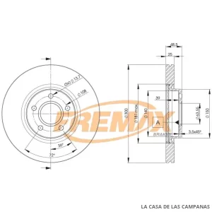 BD3937 DISCO DE FRENO VENTILADO DELANTERO
