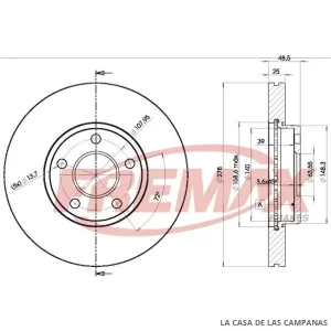 BD3963 DISCO DE FRENO DELANTERO